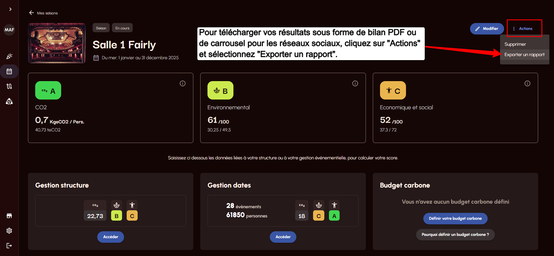 FS Salle - exporter un rapport 1